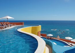 pool overlooking a beach
