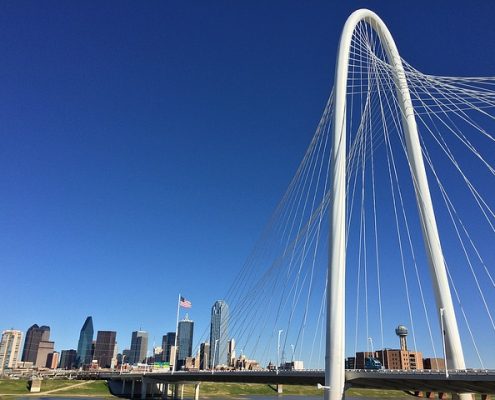 dallas skyline and bridge